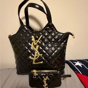 Luxury inspired black handbag